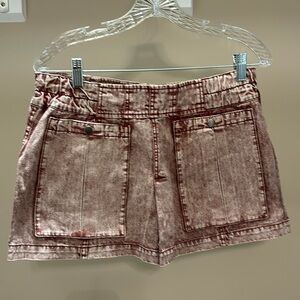 NWT Free People mini skirt Burgandy road wash